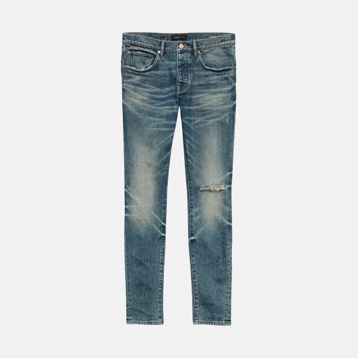 Purple Brand Vintage Knee Blowout Mid Indigo Jeans