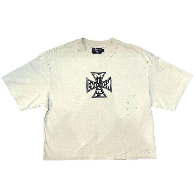 MIXED E - "IRON CROSS" ARCHIVE TEE (SAND)