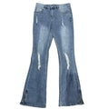 Ripped Flare Blue Jeans