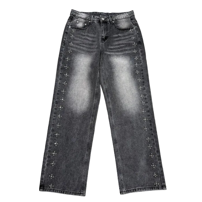 Studded Black Baggy Jeans