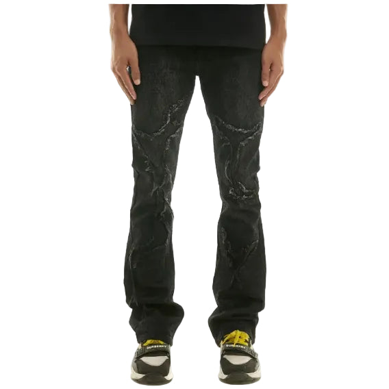 BLACK - SPIDER WEB JEANS