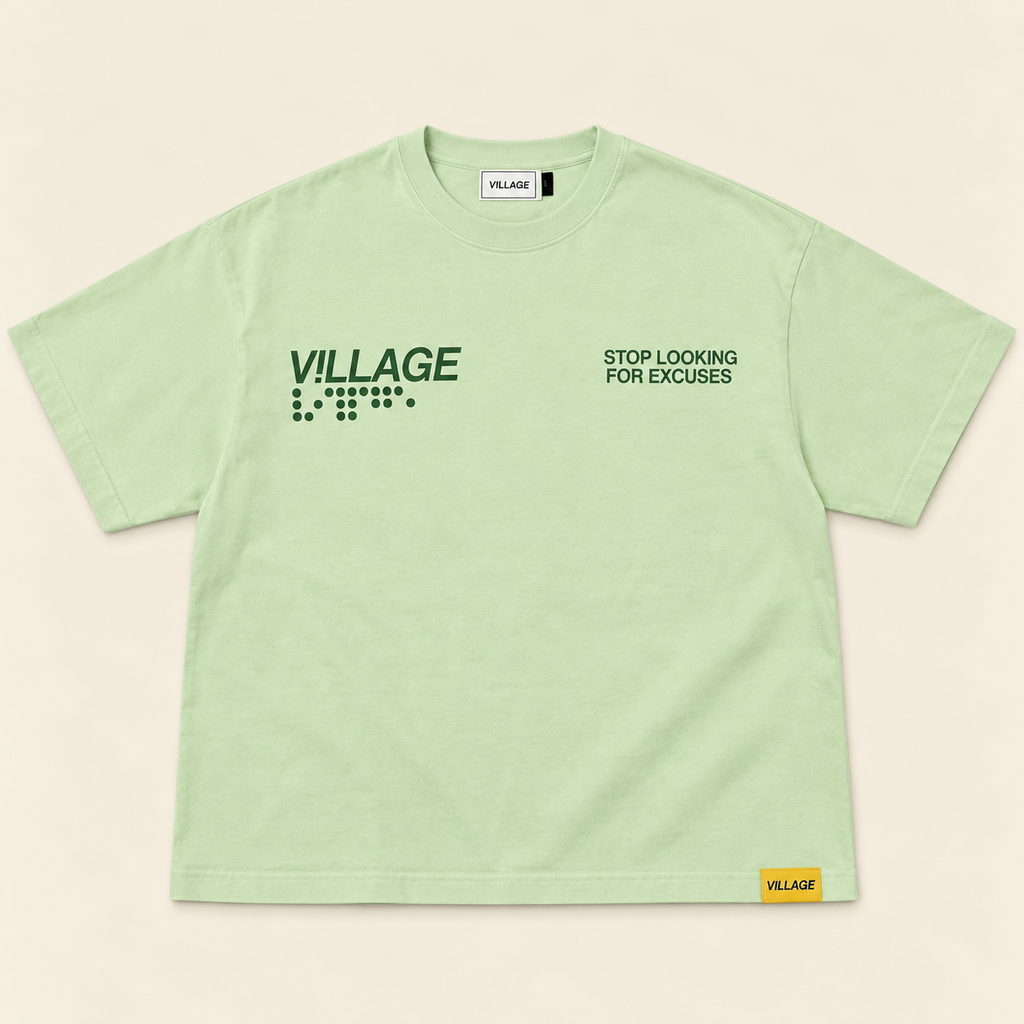 V!LLAGE BRAILLE GREEN TEE