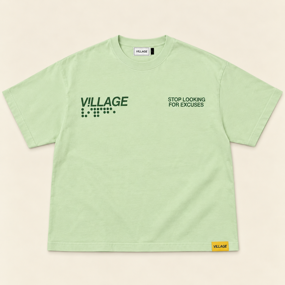V!LLAGE BRAILLE GREEN TEE
