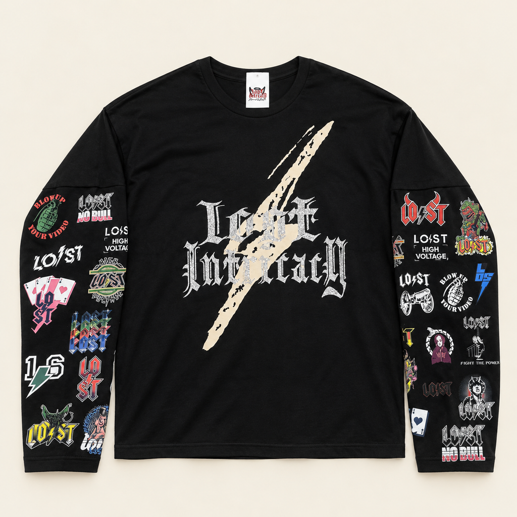 LOST INTRICACY LOGOS LONGSLEEVE BLACK