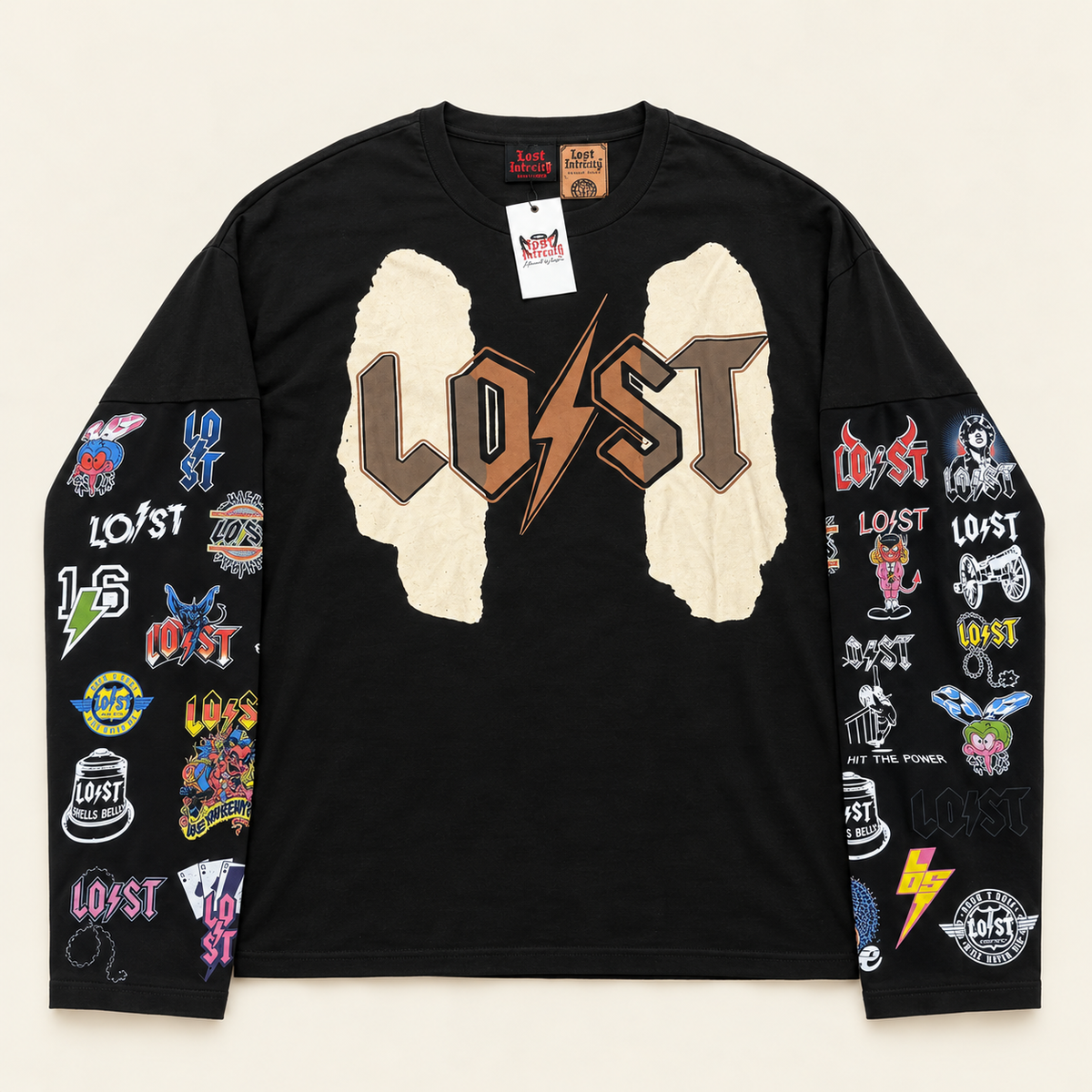 LOST INTRICACY LOGOS LONGSLEEVE BLACK