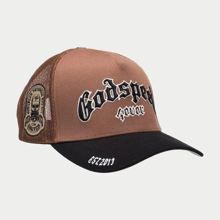 "God S" Trucker Cap (Brown & Black)