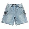 "STARDUST" LIGHT-WASH DENIM SHORTS