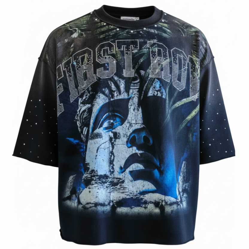 "STARDUST" LIGHT-WASH DENIM SHORTS