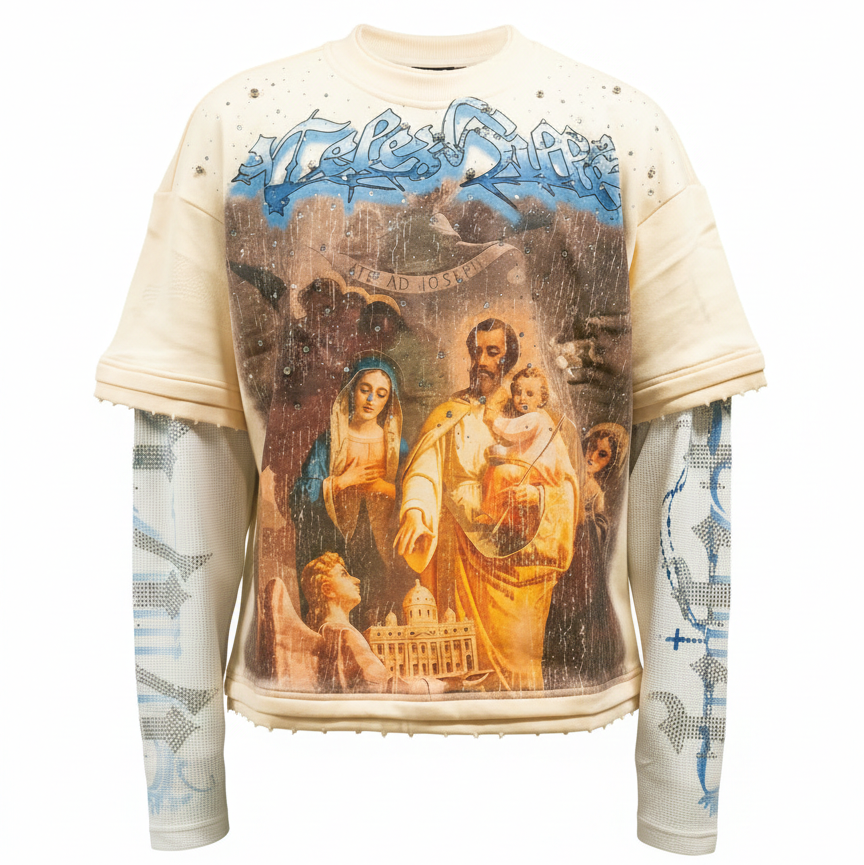 "SACRED FAMILY" DOUBLE-LAYERED TEE