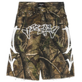 CAMO “GRAFFITI BLITZ” LONG STRAIGHT DENIM SHORTS