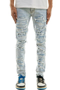 Heavy Distressed Blue Jeans